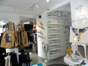 The chic interior of a trendy boutique store